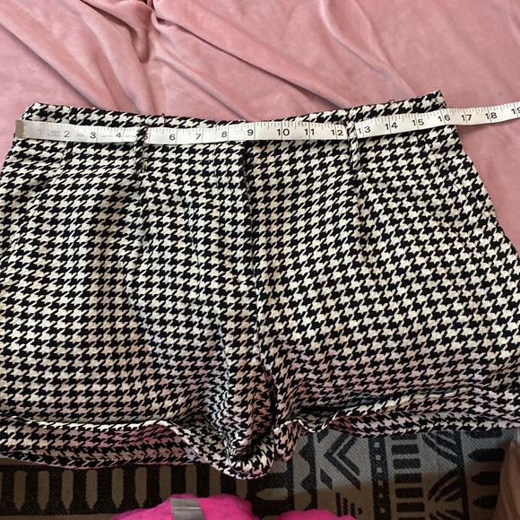 Large Houndstooth Pleated Dress Shorts business casual belt loops trouser Knit - Picture 11 of 13